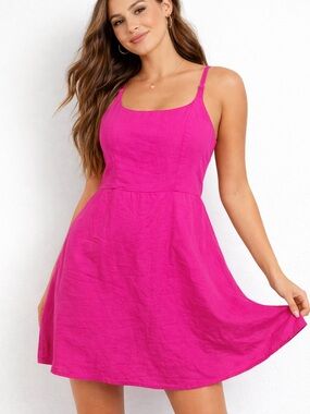 Old Navy Hot Pink Sleeveless A-Line Mini Dress M
